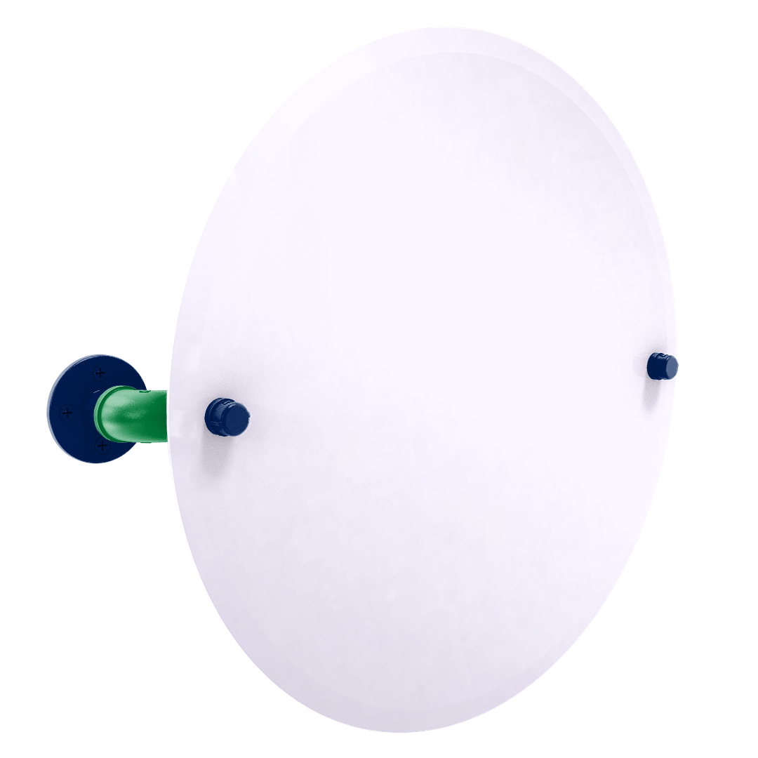 Slapshot Collection Frameless Round Wall Mounted Tilt Mirror Vancouver Edition