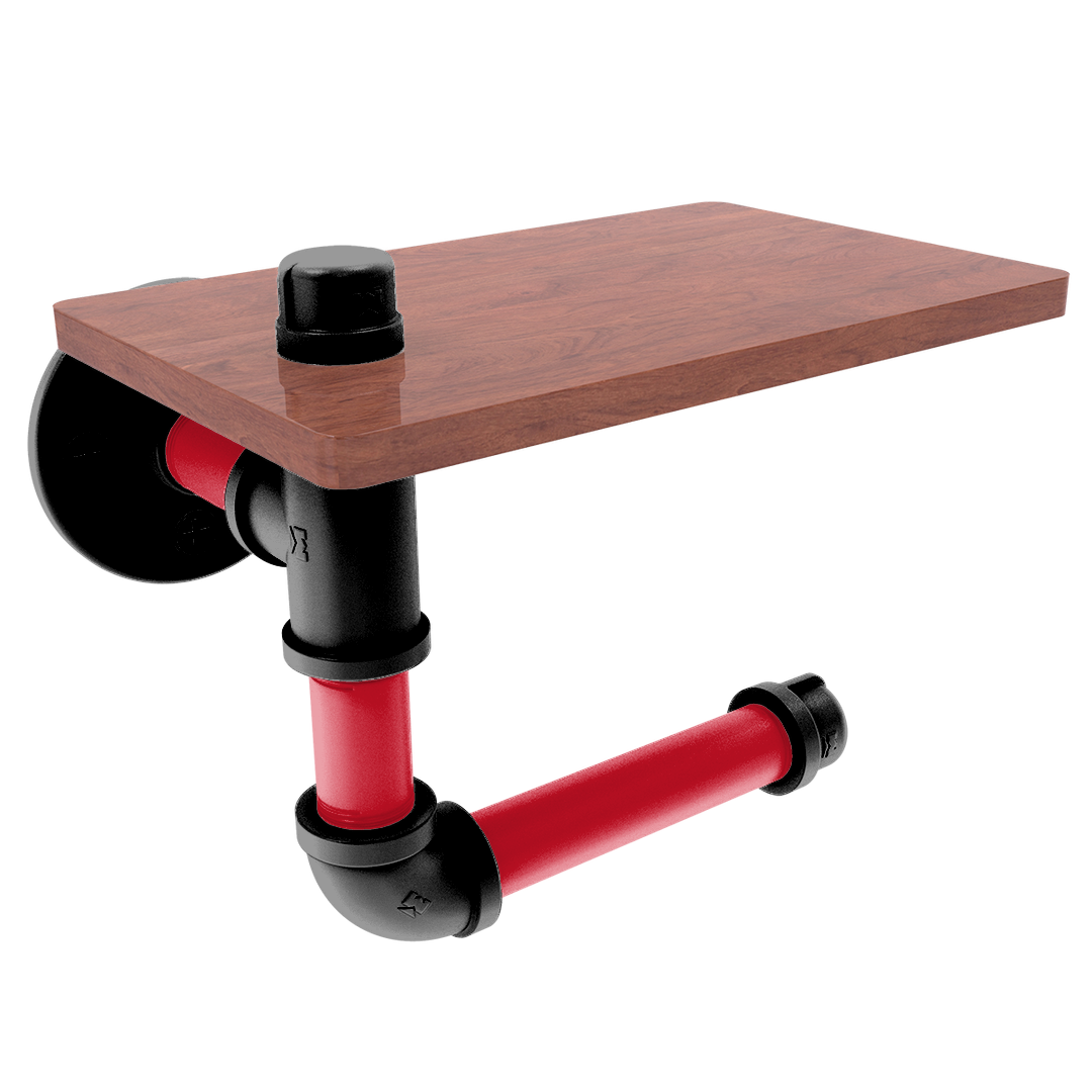 Slapshot Collection Toilet Paper Holder with Wood Shelf Winnipeg Edition