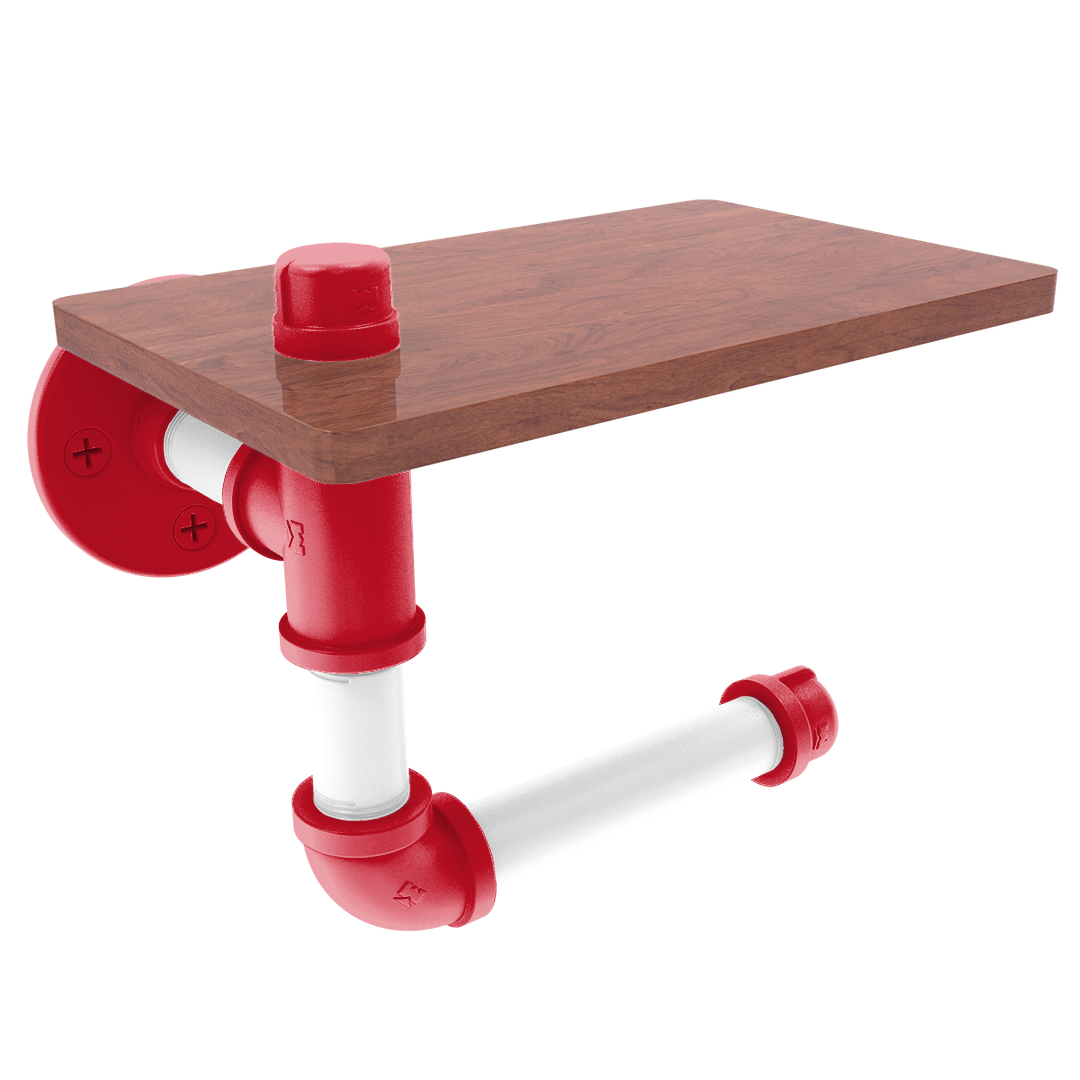 Slapshot Collection Toilet Paper Holder with Wood Shelf Winnipeg Edition