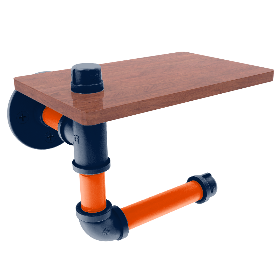 Slapshot Collection Toilet Paper Holder with Wood Shelf Winnipeg Edition