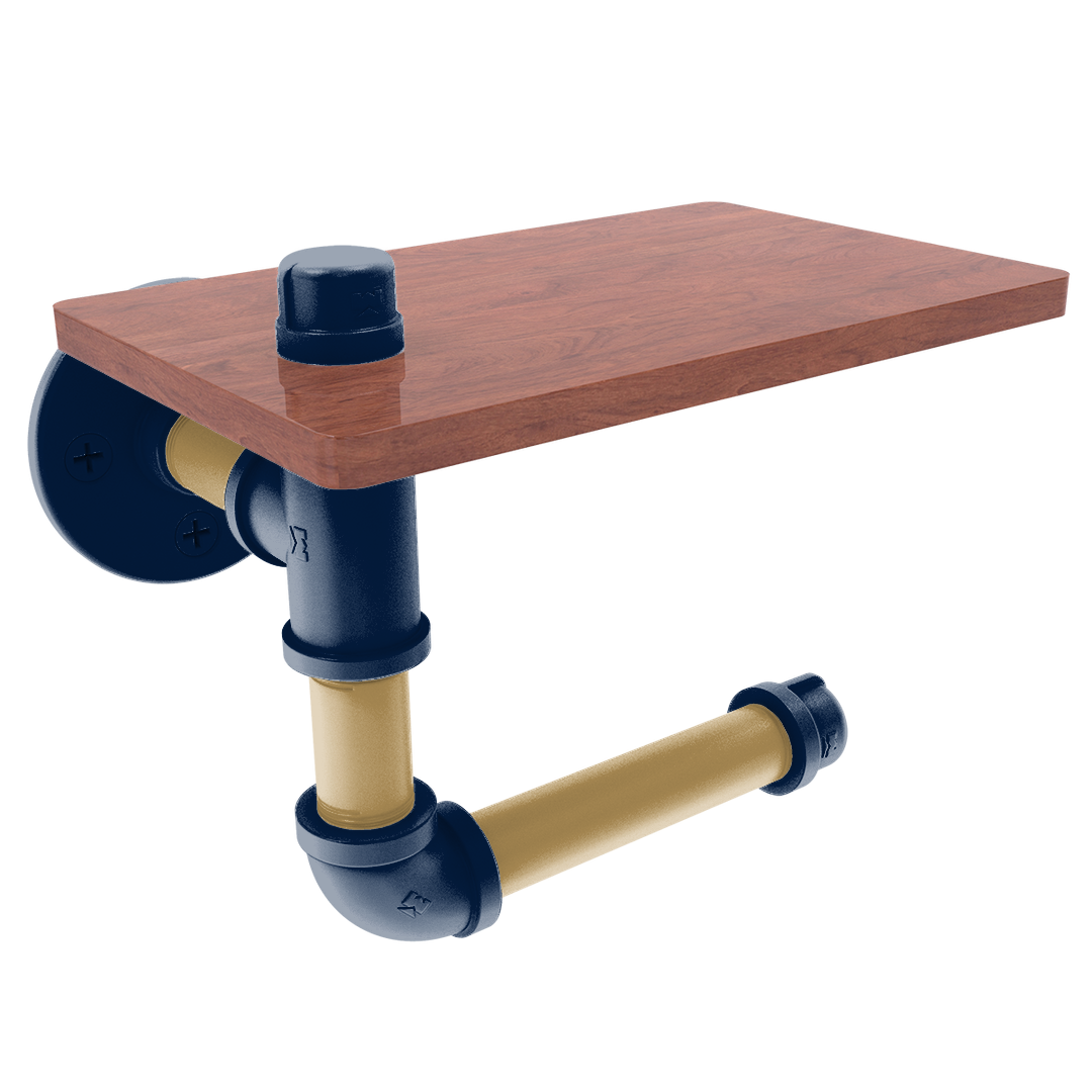 Slapshot Collection Toilet Paper Holder with Wood Shelf Winnipeg Edition