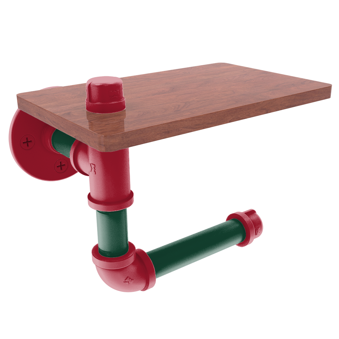 Slapshot Collection Toilet Paper Holder with Wood Shelf Winnipeg Edition