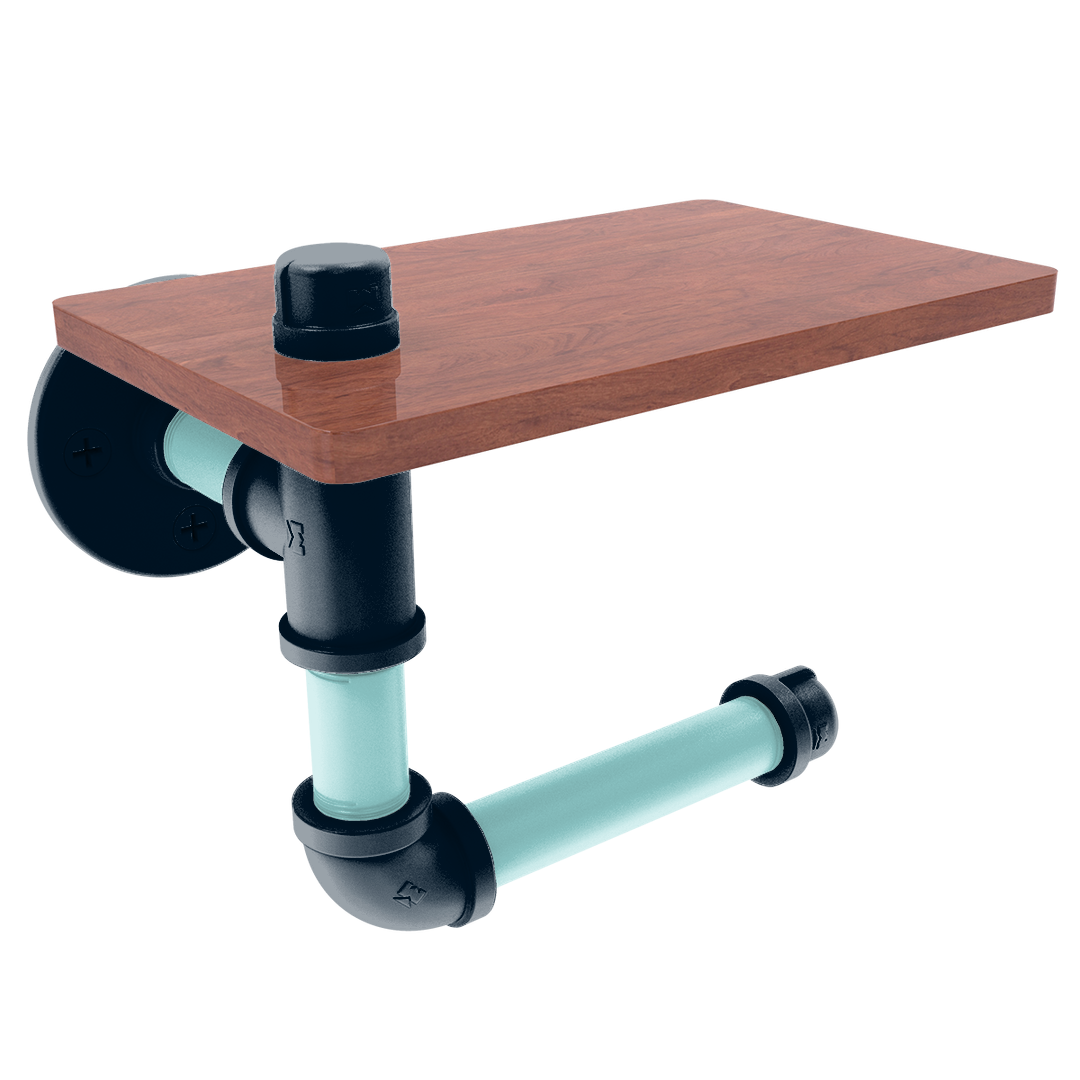 Slapshot Collection Toilet Paper Holder with Wood Shelf Winnipeg Edition