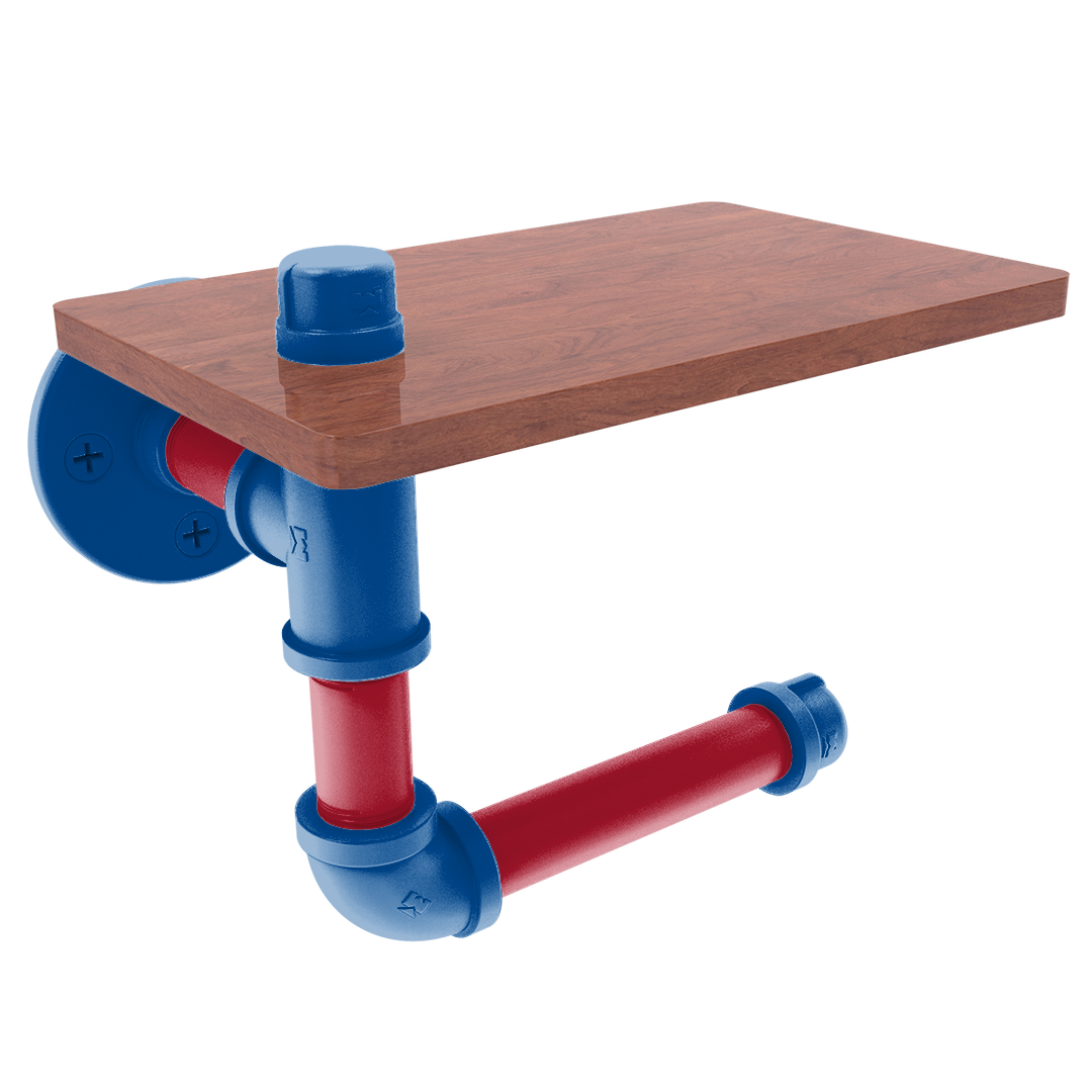 Slapshot Collection Toilet Paper Holder with Wood Shelf Winnipeg Edition