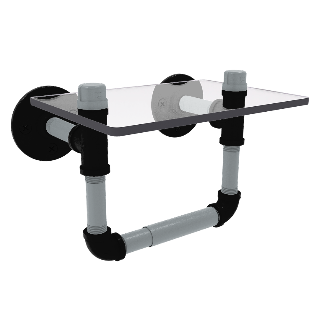 Slapshot Collection Toilet Tissue Holder with Glass Shelf Los Angeles Edition