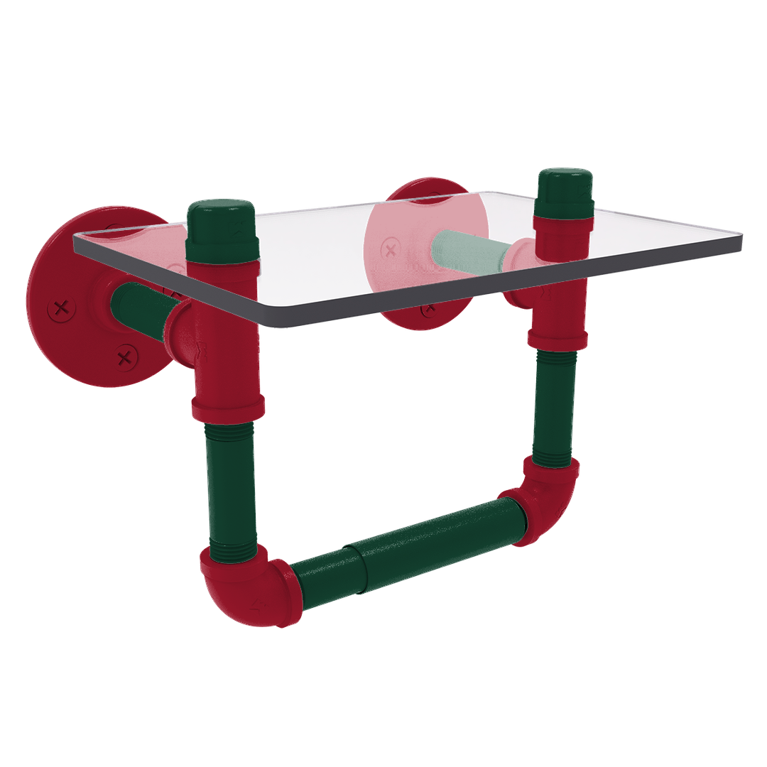 Slapshot Collection Toilet Tissue Holder with Glass Shelf Minnesota Edition