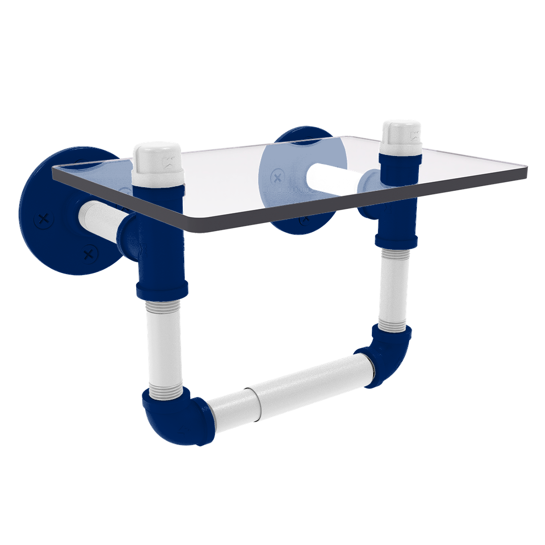 Slapshot Collection Toilet Tissue Holder with Glass Shelf Tampa Bay Edition