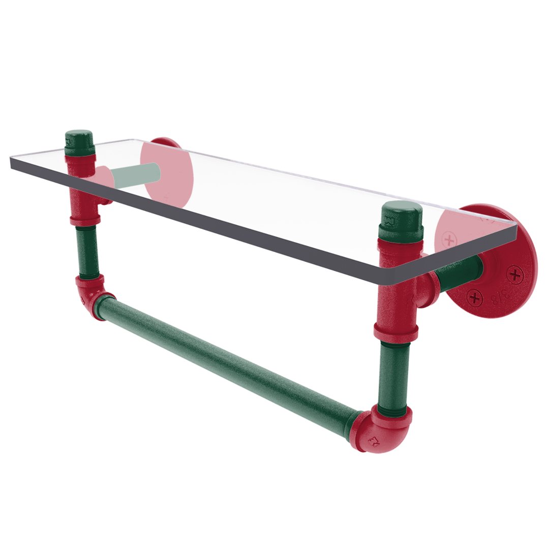 Slapshot Collection Glass Shelf with Towel Bar Minnesota Edition