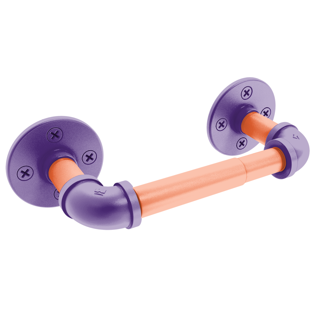 Collegiate Collection 2 Post Toilet Paper Holder Foothills Orange and Purple Edition