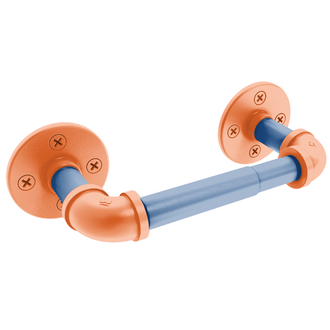 Collegiate Collection 2 Post Toilet Paper Holder Treasure Valley Blue and Orange Edition