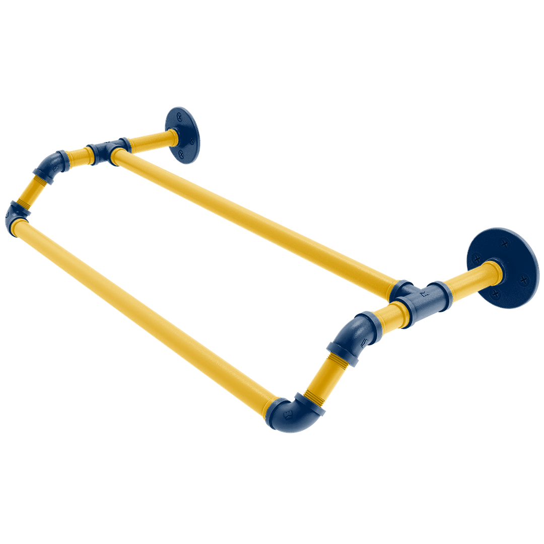 Collegiate Collection Double Towel Bar Mountaineer State Blue and Gold Edition