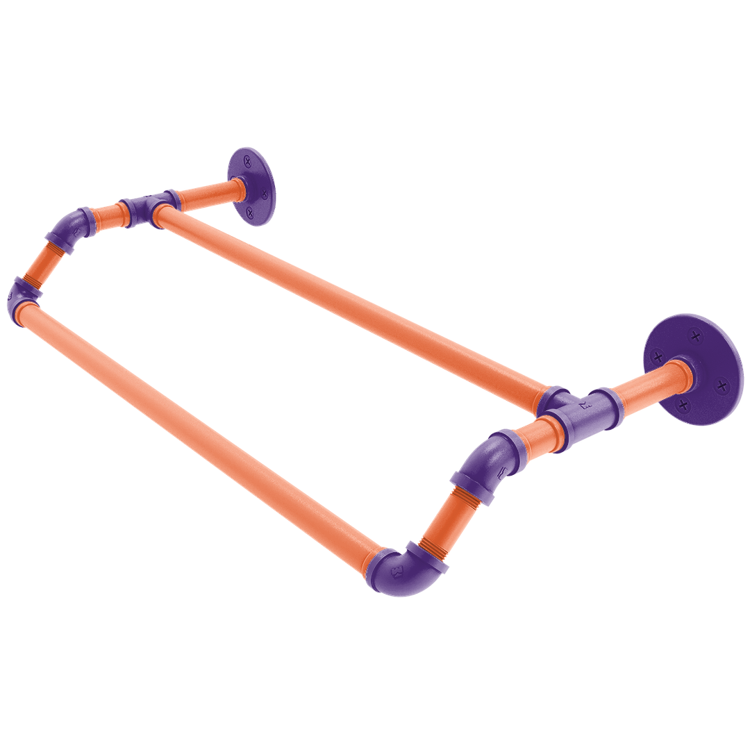 Collegiate Collection Double Towel Bar Foothills Orange and Purple Edition