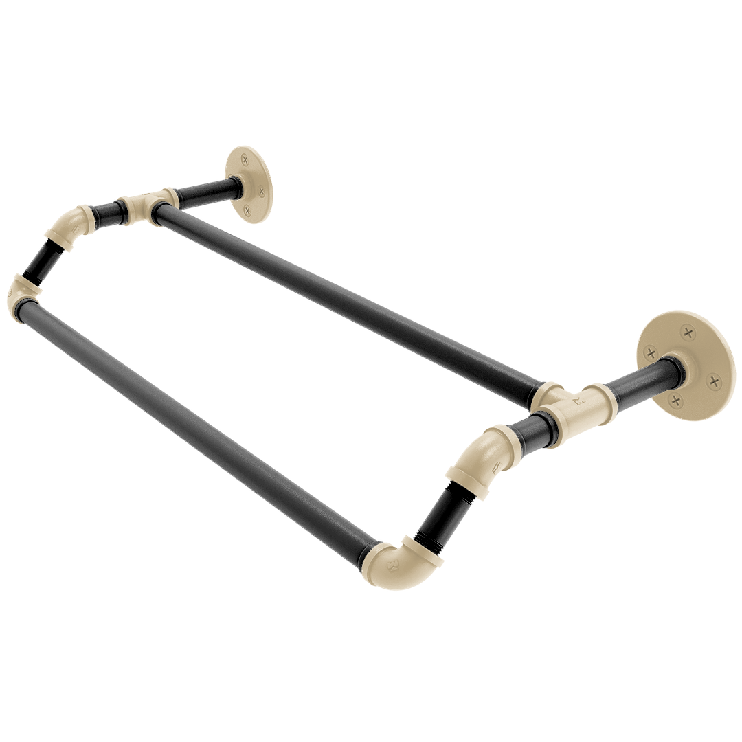 Collegiate Collection Double Towel Bar West Lafayette Black and Gold Edition
