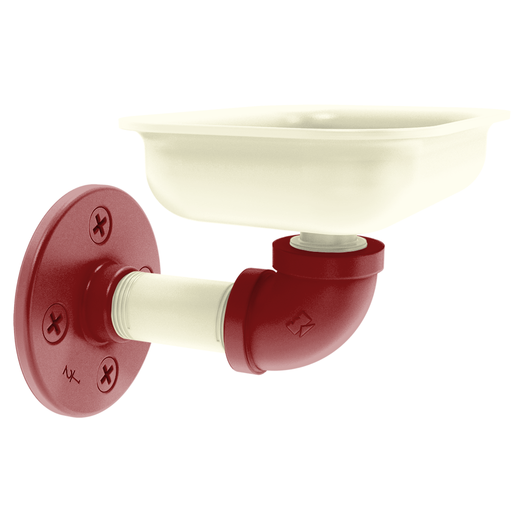 Collegiate Collection Wall Mounted Soap Dish Norman Crimson and Cream Edition