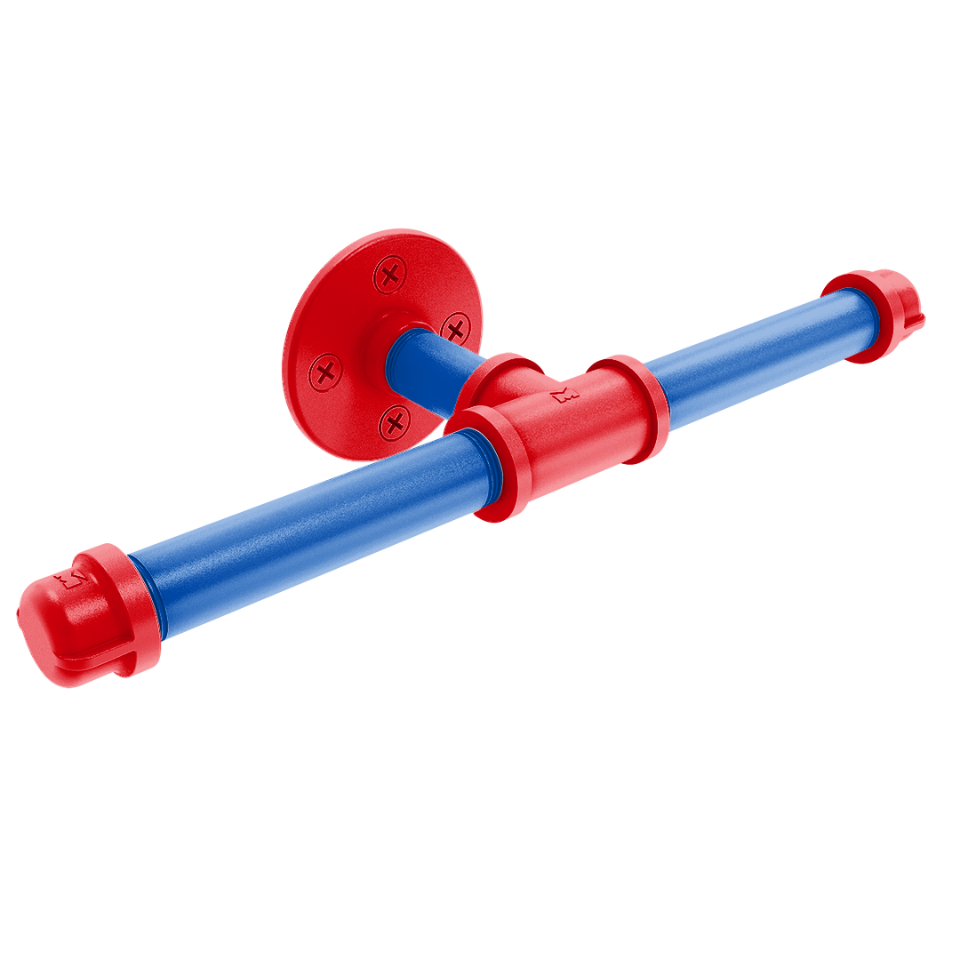 Collegiate Collection Double Roll Toilet Paper Holder Lawrence Blue and Crimson Edition