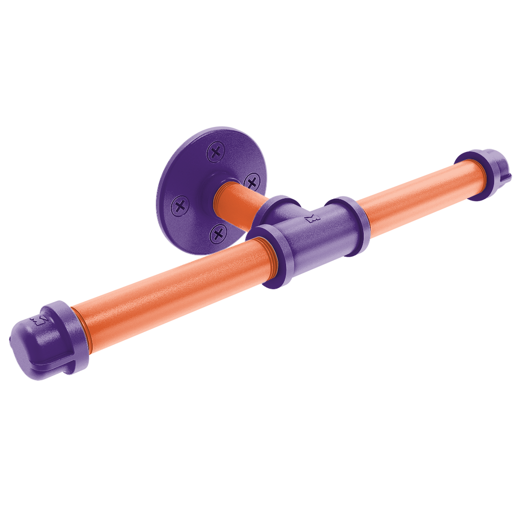 Collegiate Collection Double Roll Toilet Paper Holder Foothills Orange and Purple Edition