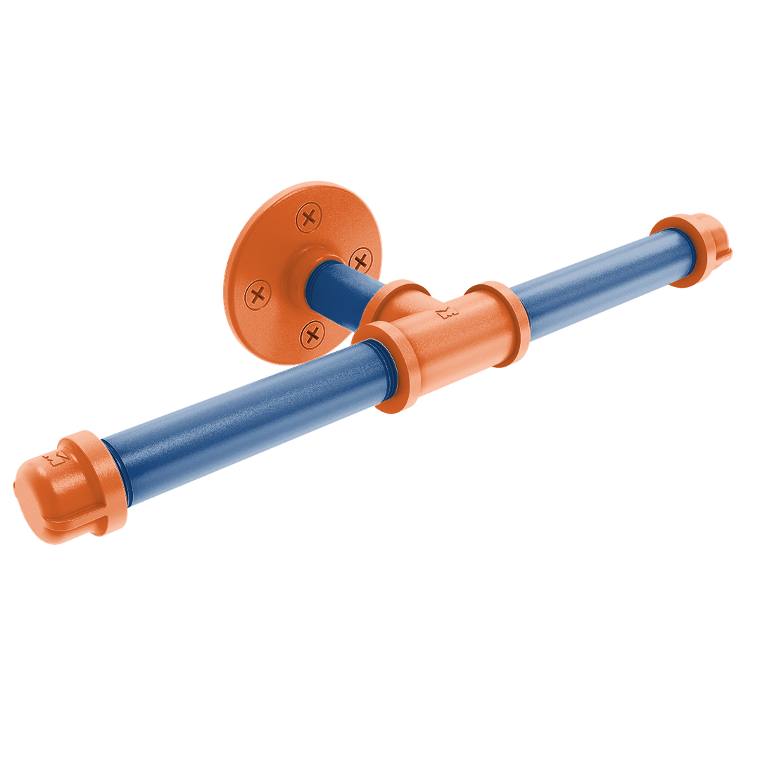 Collegiate Collection Double Roll Toilet Paper Holder Treasure Valley Blue and Orange Edition