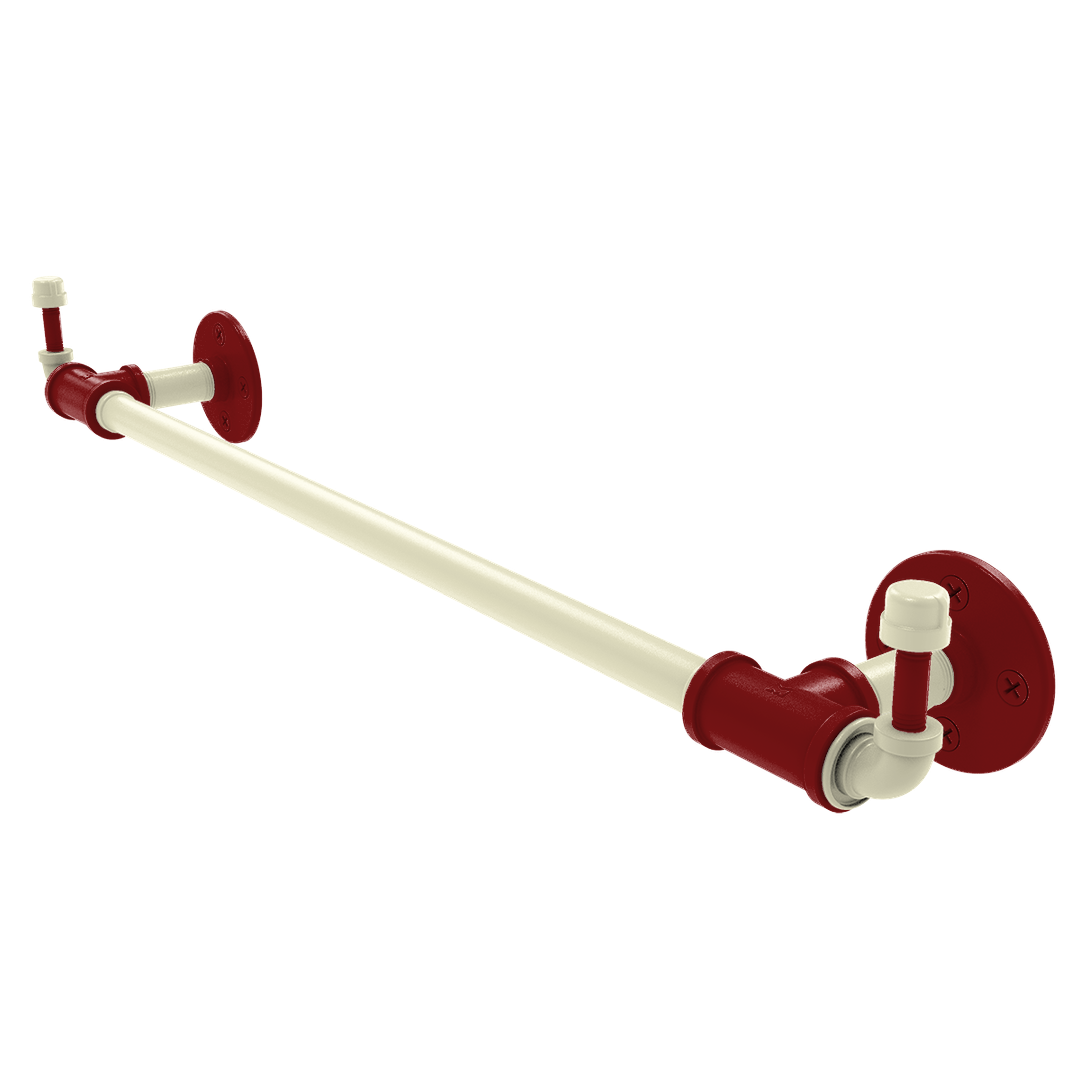 Collegiate Collection Towel Bar with Integrated Hooks Norman Crimson and Cream Edition