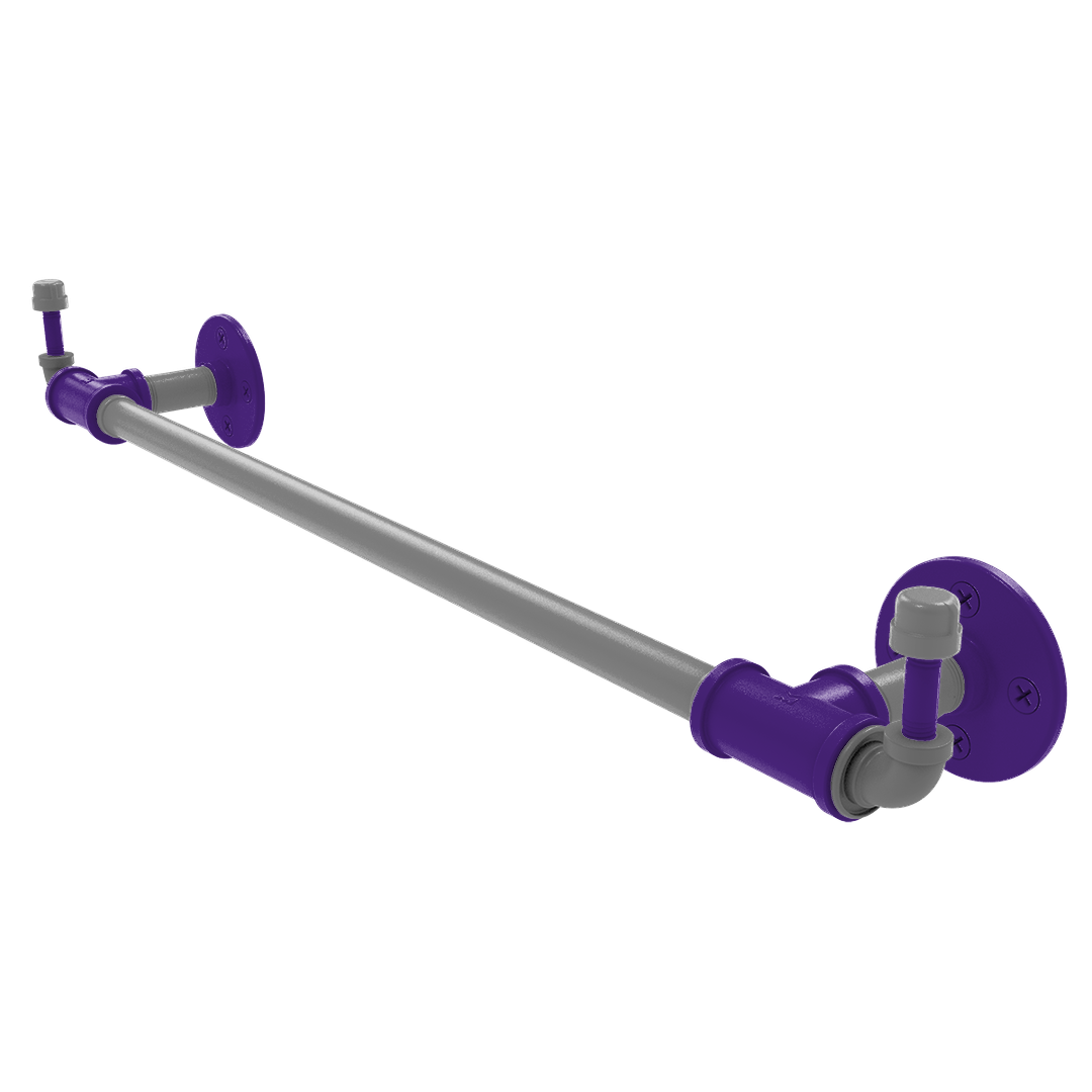 Collegiate Collection Towel Bar with Integrated Hooks Flint Hills Purple and Silver Edition