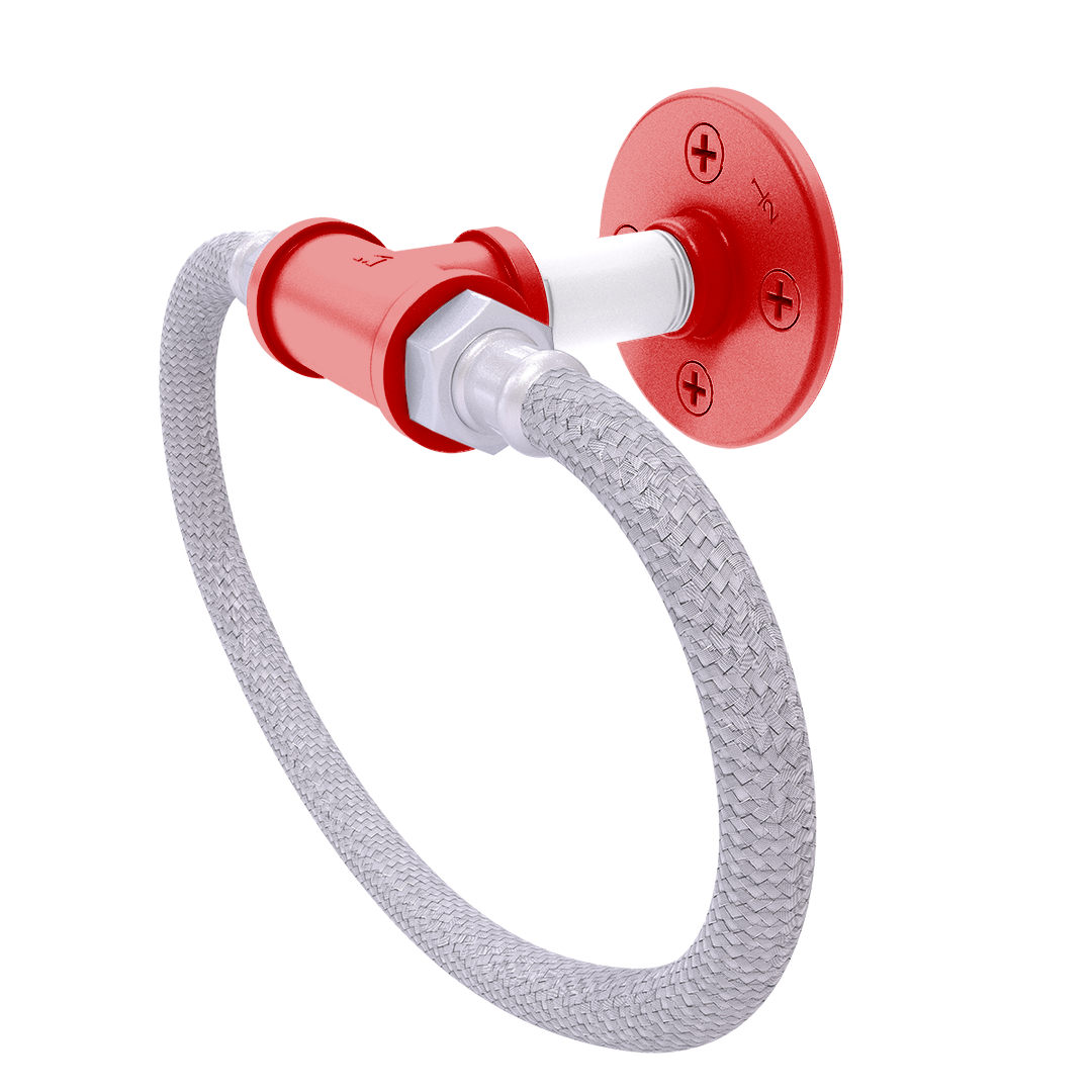 Collegiate Collection Towel Ring with Stainless Steel Braided Ring Cornhusker Red and White Edition