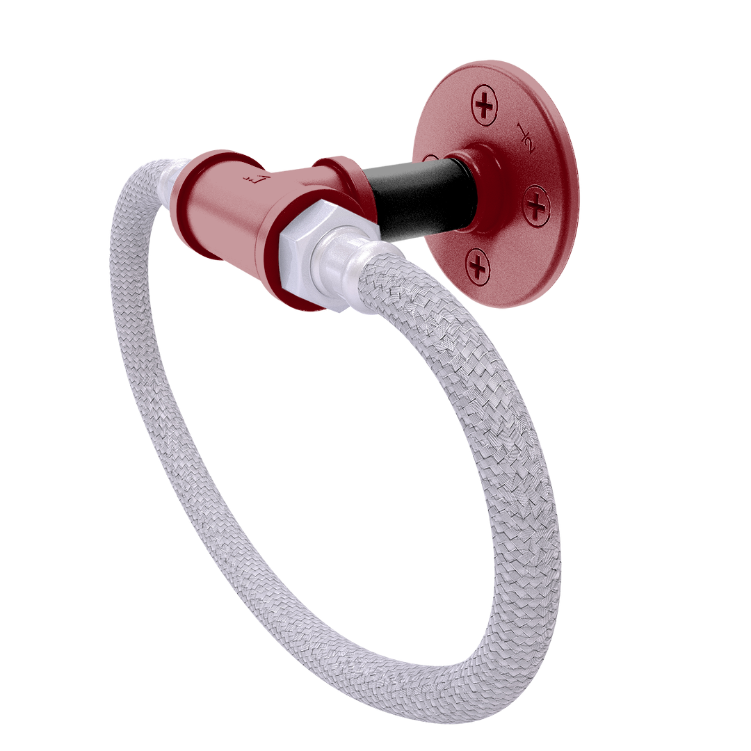 Collegiate Collection Towel Ring with Stainless Steel Braided Ring Columbia Garnet and Black Edition