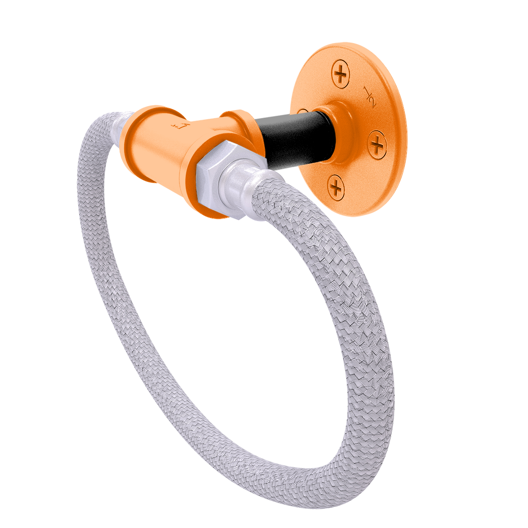 Collegiate Collection Towel Ring with Stainless Steel Braided Ring Stillwater Orange and Black Edition