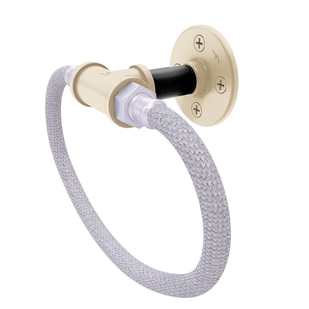 Collegiate Collection Towel Ring with Stainless Steel Braided Ring West Lafayette Black and Gold Edition