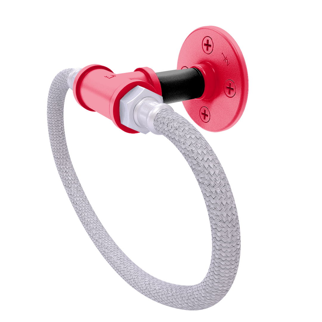 Collegiate Collection Towel Ring with Stainless Steel Braided Ring Cincy Red and Black Edition