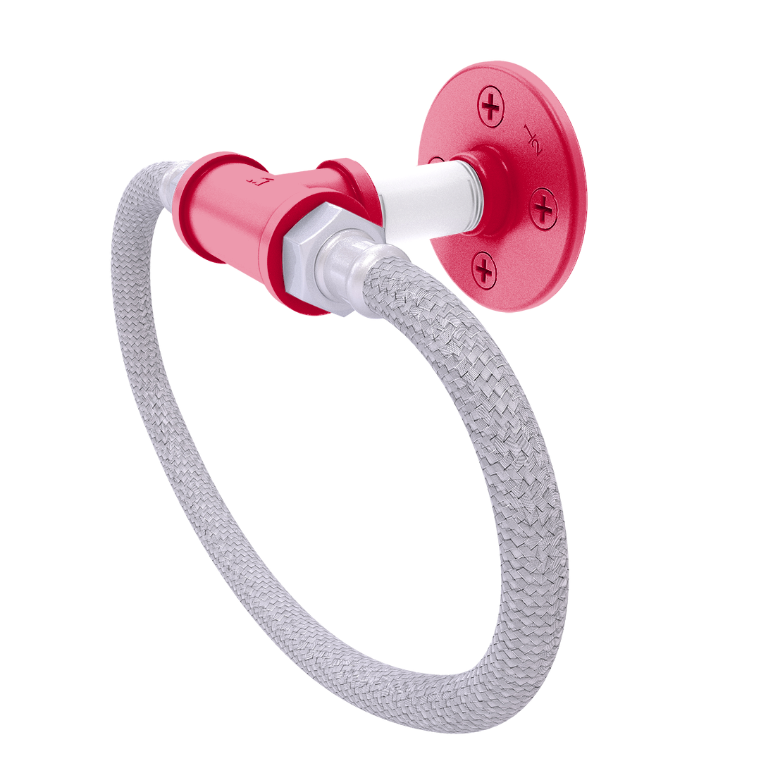 Collegiate Collection Towel Ring with Stainless Steel Braided Ring Salt Lake Red and White Edition