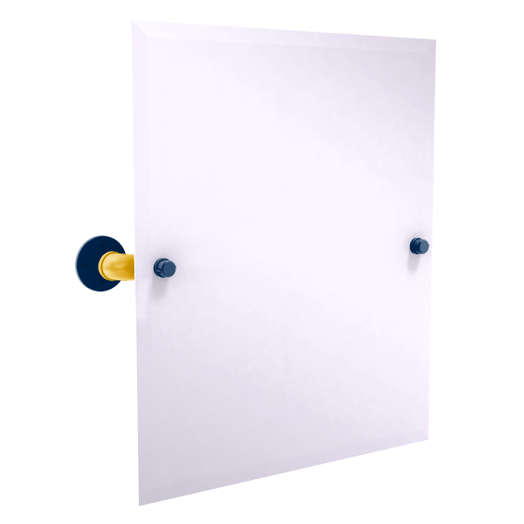 Collegiate Collection Frameless Rectangular Wall Mounted Tilt Mirror Mountaineer State Blue and Gold Edition