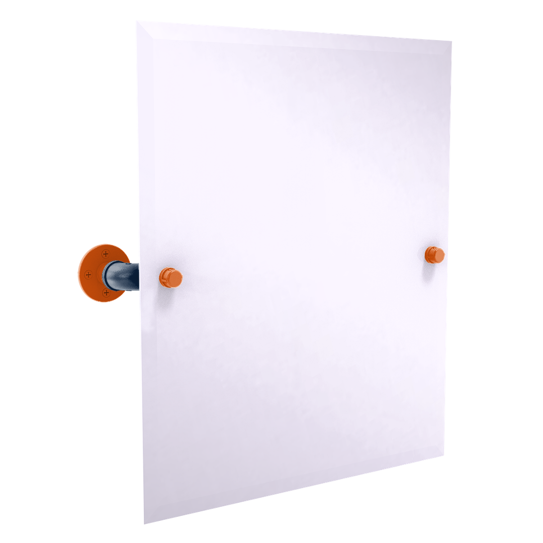 Collegiate Collection Frameless Rectangular Wall Mounted Tilt Mirror Plainsmen Blue and Orange Edition