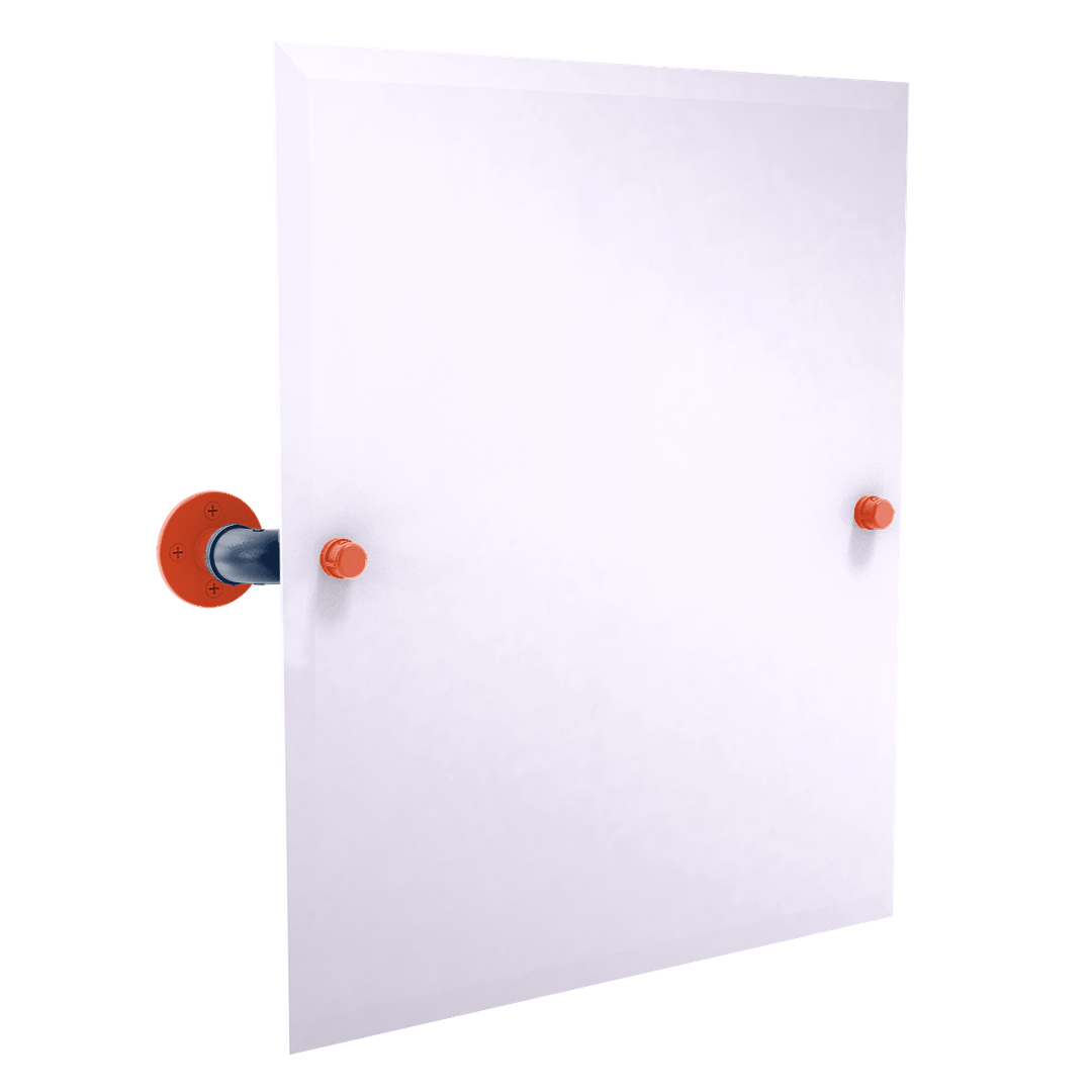 Collegiate Collection Frameless Rectangular Wall Mounted Tilt Mirror Champaign Orange and Blue Edition