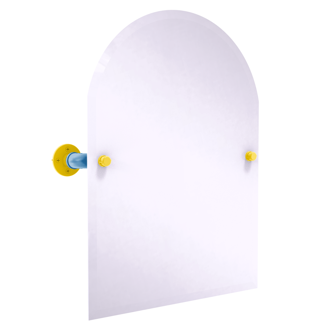 Collegiate Collection Frameless Arched Top Wall Mounted Tilt Mirror Westwood Blue and Gold Edition