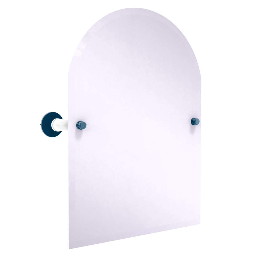 Collegiate Collection Frameless Arched Top Wall Mounted Tilt Mirror Hartford Blue and White Edition