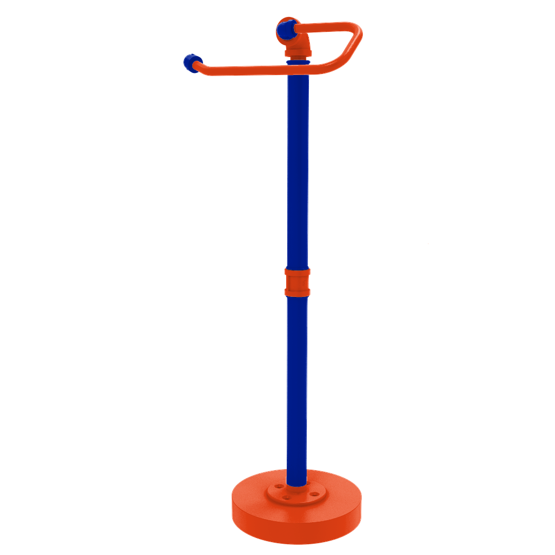 Collegiate Collection Freestanding Euro Style Toilet Tissue Stand Swamp Blue and Orange Edition