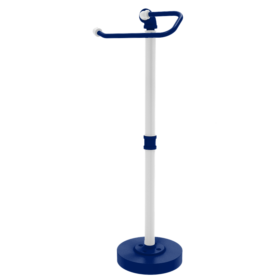 Collegiate Collection Freestanding Euro Style Toilet Tissue Stand Durham Blue and White Edition