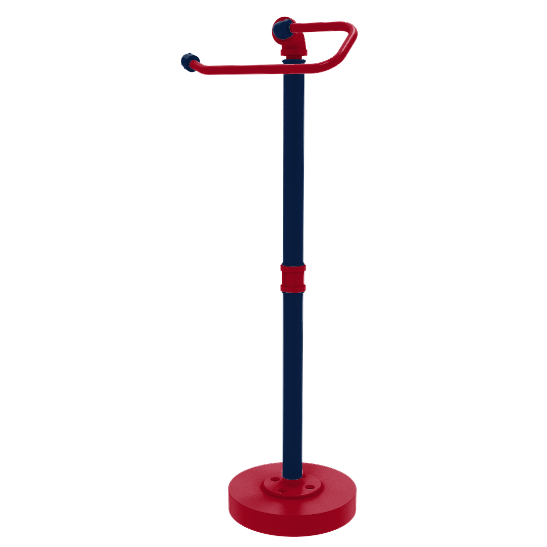 Collegiate Collection Freestanding Euro Style Toilet Tissue Stand Tucson Red and Blue Edition
