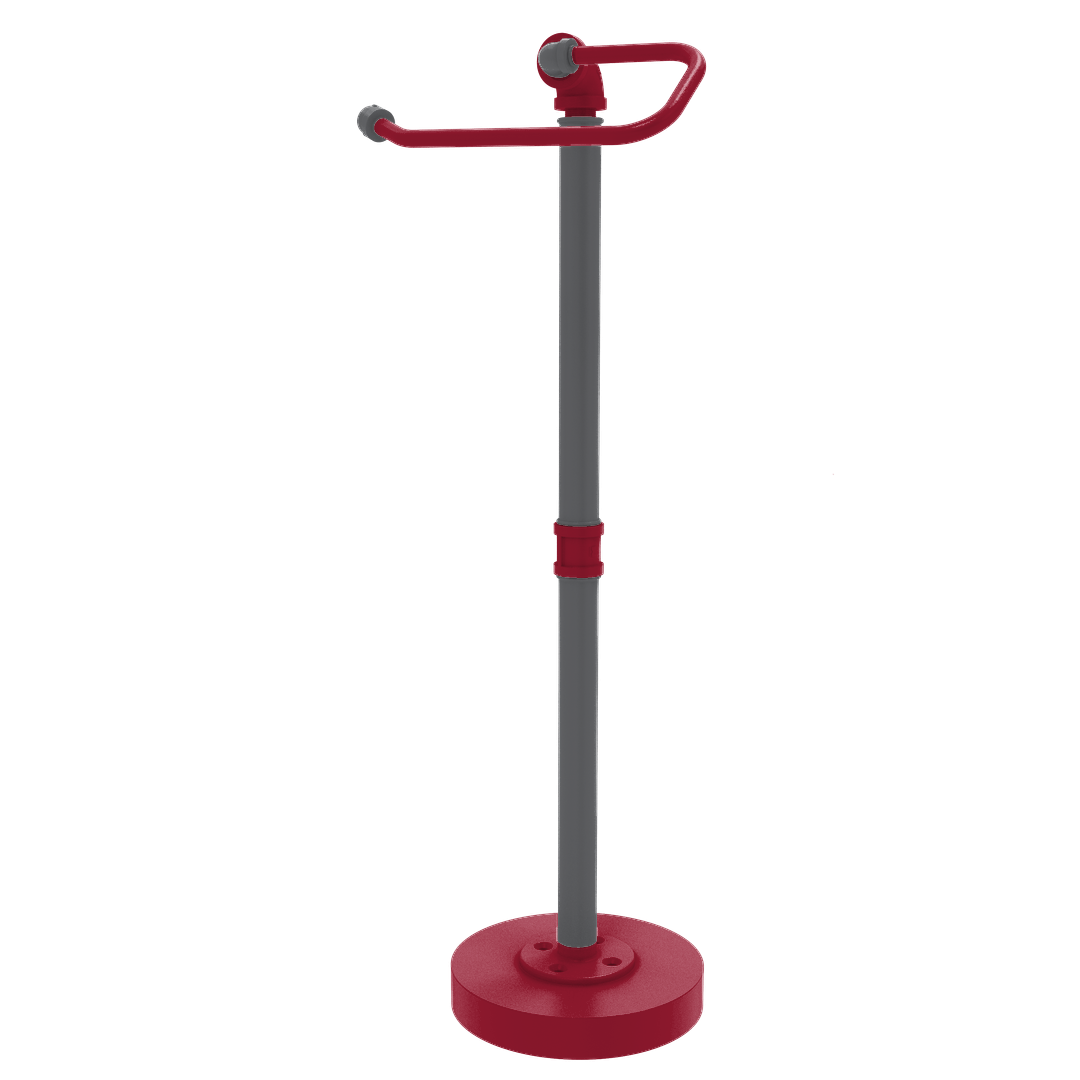 Collegiate Collection Freestanding Euro Style Toilet Tissue Stand Pullman Crimson and Gray Edition