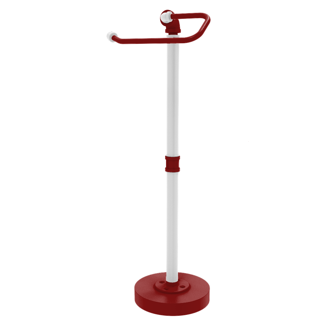 Collegiate Collection Freestanding Euro Style Toilet Tissue Stand Silicon Valley Red and White Edition