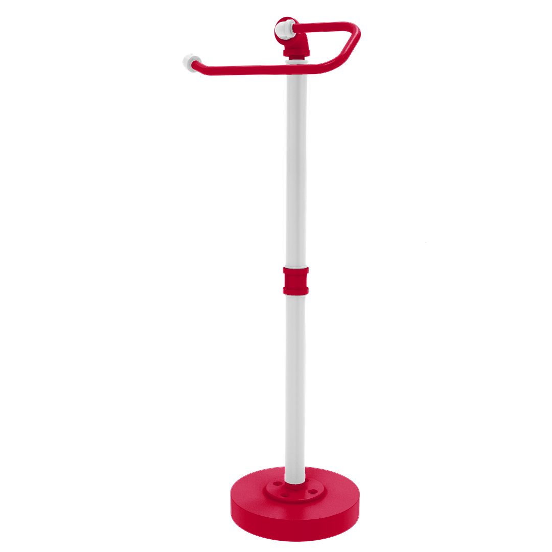 Collegiate Collection Freestanding Euro Style Toilet Tissue Stand Salt Lake Red and White Edition