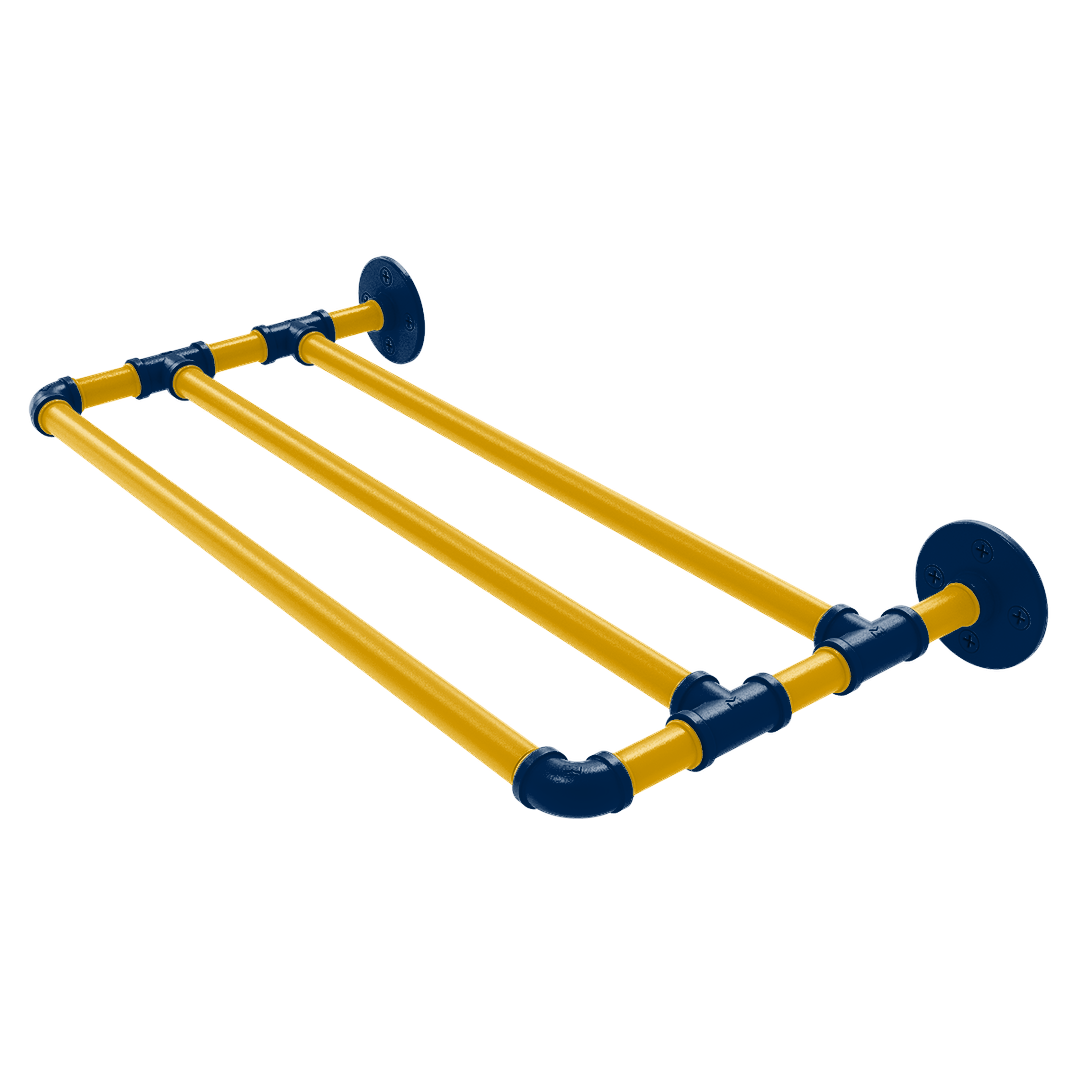 Collegiate Collection Wall Mounted Towel Shelf Mountaineer State Blue and Gold Edition