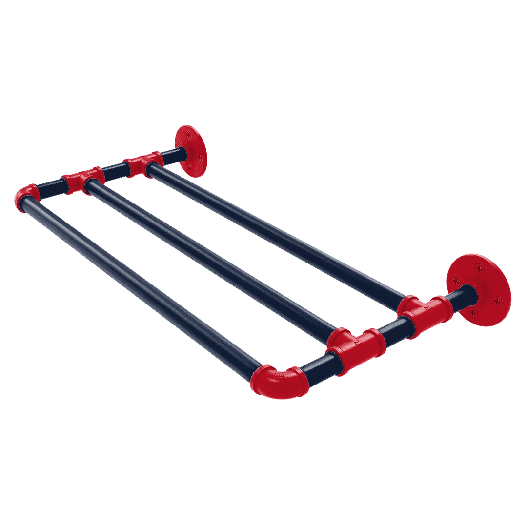 Collegiate Collection Wall Mounted Towel Shelf Oxford Red and Navy Edition