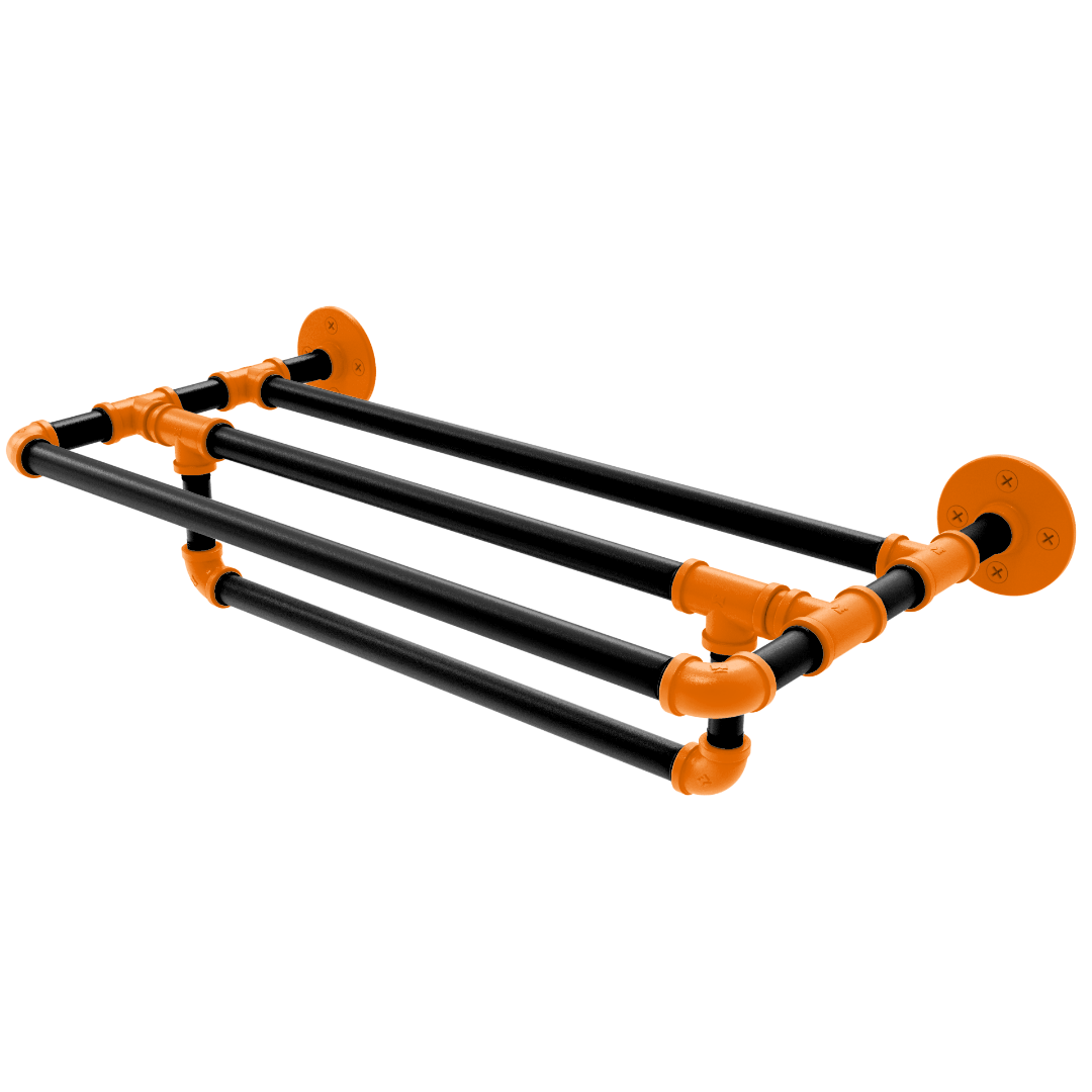 Collegiate Collection Wall Mounted Towel Shelf with Towel Bar Stillwater Orange and Black Edition