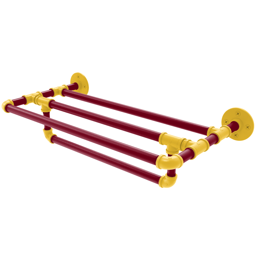 Collegiate Collection Wall Mounted Towel Shelf with Towel Bar Twin Cities Maroon and Gold Edition