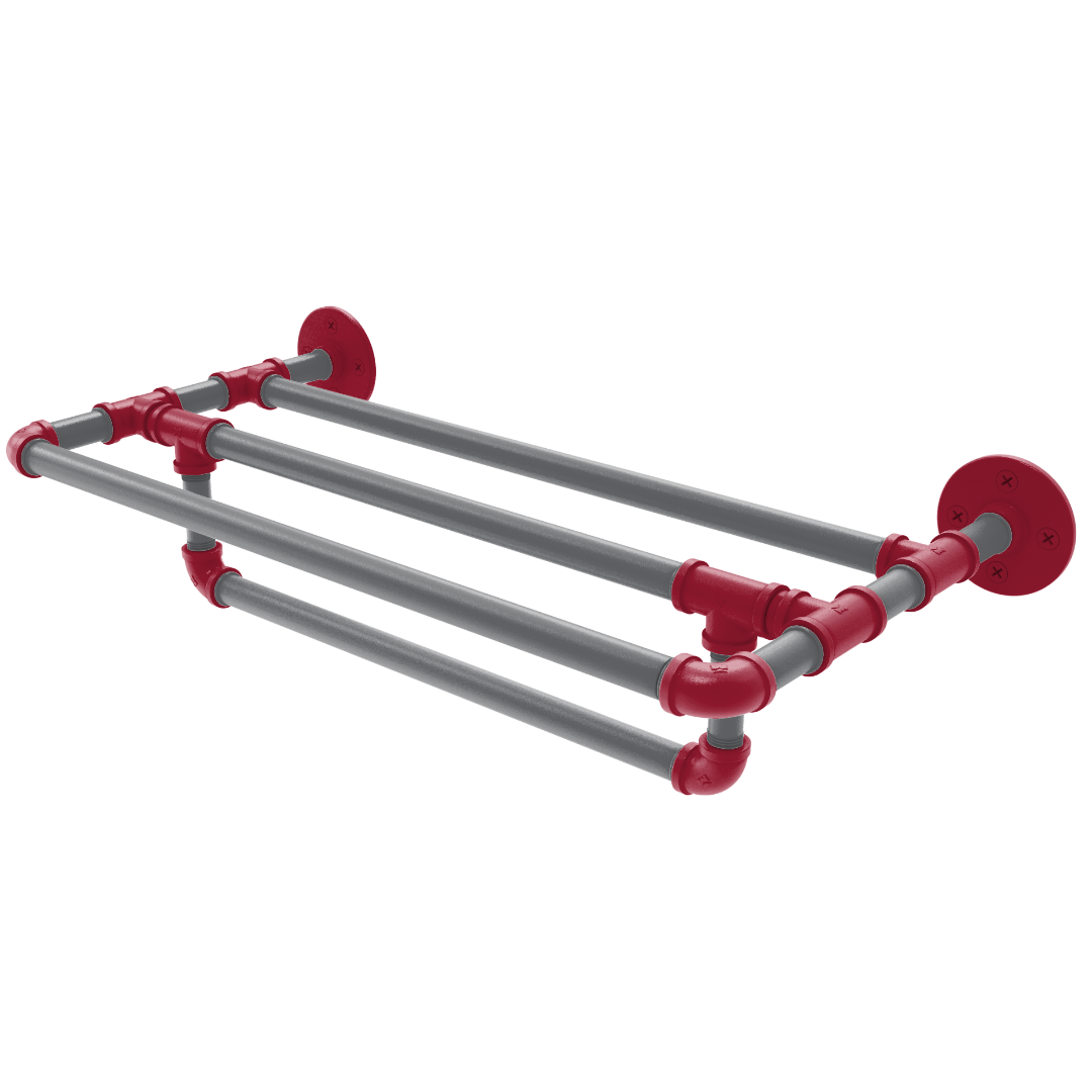Collegiate Collection Wall Mounted Towel Shelf with Towel Bar Pullman Crimson and Gray Edition