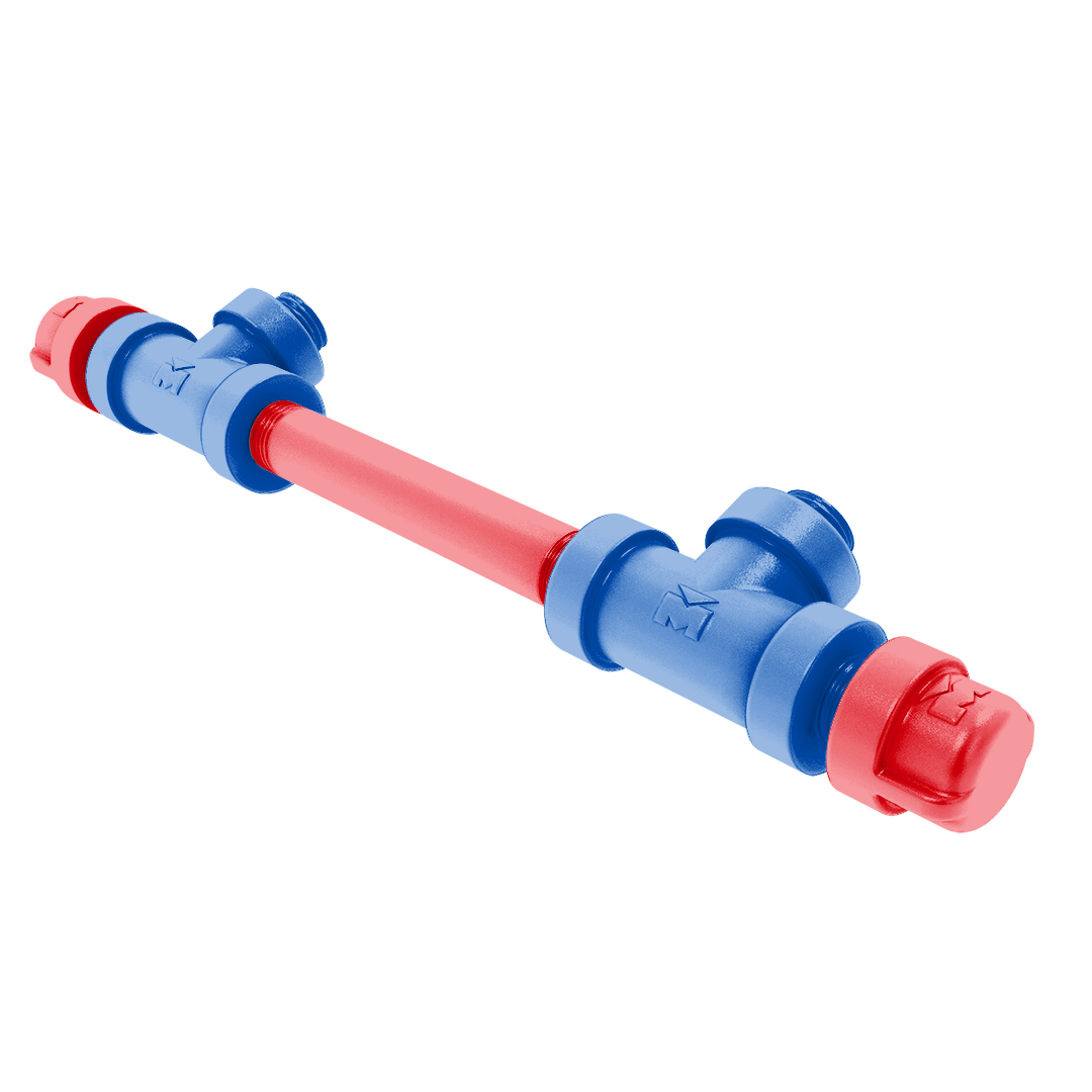 Collegiate Collection 7 Inch Overall Cabinet Pull Lawrence Blue and Crimson Edition