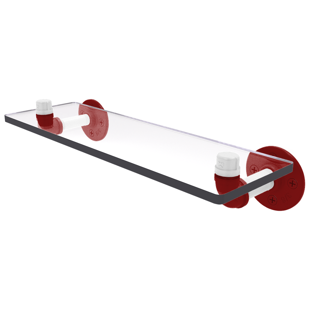 Collegiate Collection Glass Shelf Silicon Valley Red and White Edition