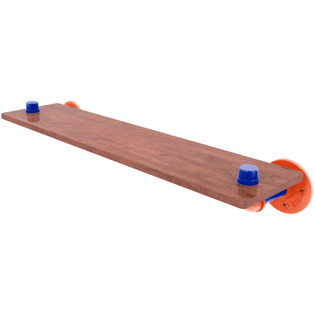 Collegiate Collection Wood Shelf Swamp Blue and Orange Edition
