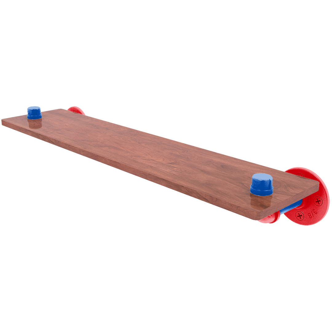 Collegiate Collection Wood Shelf Lawrence Blue and Crimson Edition