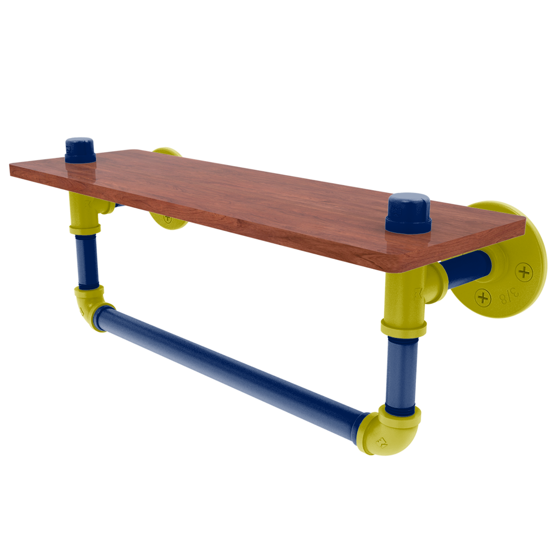 Collegiate Collection Wood Shelf with Towel Bar Steel City Game Day Edition